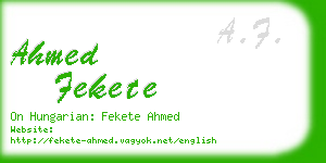 ahmed fekete business card